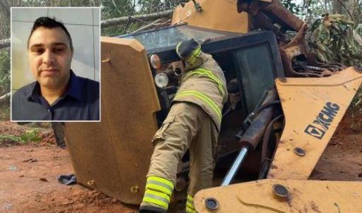 Operário do Saae de Coqueiral morre após retroescavadeira tombar na zona rural